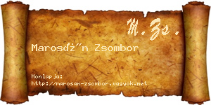 Marosán Zsombor névjegykártya