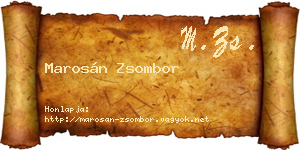 Marosán Zsombor névjegykártya